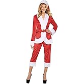 EraSpooky Women’s Christmas Santa Costumes Mrs Claus Costume for Women Santa Outfit Dress