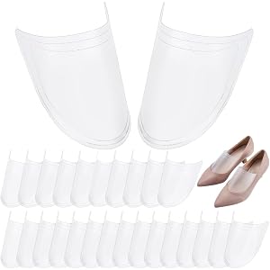 WEBEEDY 60 Pcs Shoe Tree Inserts for Men Women Clear Plastic Shoe Trees To Keep Shape Crease Protectors Adjustable Boot Shape