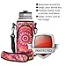 RoryTory Neoprene Water Bottle Sleeve Carrier Holder with Shoulder Strap, Pouch, Pocket & Carrying Handle (Fits 32oz / 40oz Hydro Flask, Nalgene, Juglug, Contigo, etc) - Red Flower Mandala Design