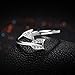 Arrow Rings 925 Sterling Silver for Women Zircon Cuff Adjustable Jewelry