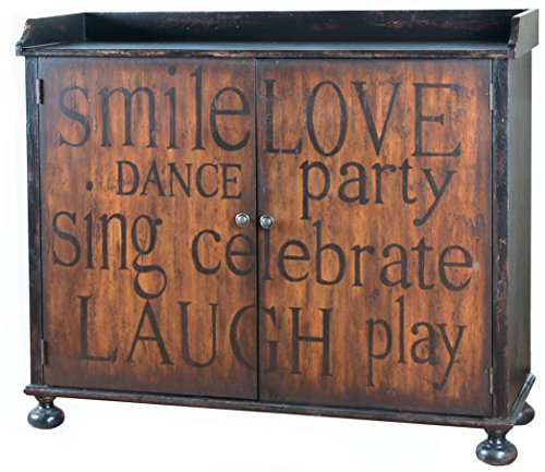 Pulaski Walden Wine Cabinet, 50 by 17 by 42-Inch, Black/Brown