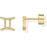 PAVOI 14K Gold Plated 925 Sterling Silver Posts Zodiac Sign Flat Back Earring Studs | Birthday Gift for Women | Astrology Earring Pair