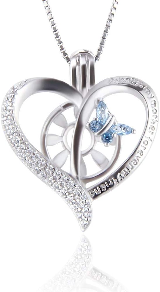 Cerylle 925 Sterling Silver Mother's Day Pendant Charms Pearl Cage DIY Jewelry Making Essential Oil Diffuser Lockets Lave Stone Holders for Women Jewelry