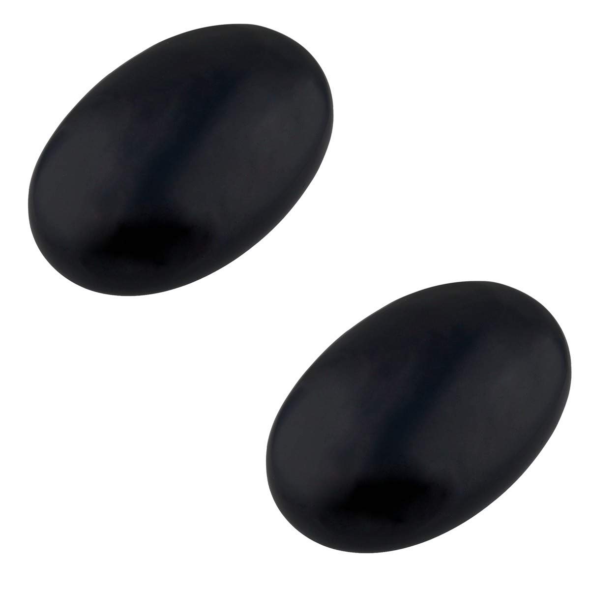 mookaitedecor 2pcs 6cm Natural Black Obsidian Worry Stones, Large Palm Pocket Crystal Stone, Crystal Stone Gift Room Ornament