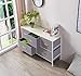 ALLZONE Dresser for Bedroom,Storage Chest Organizer, 5 Fabric Drawers Furniture for Closet, Kids Toy Organization,Wooden Table with Metal Frame, White/Gray