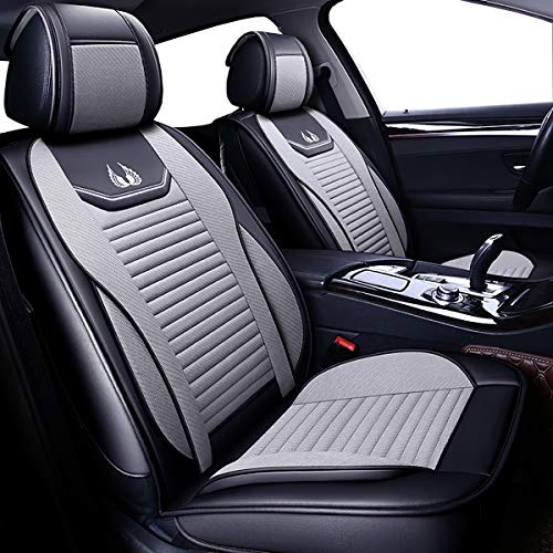 OASIS AUTO OS008 Leather&Cloth Universal Car Seat Covers Automotive Vehicle Cushion for Sedan