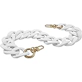 Luomorgo 1 Pc Acrylic Purse Chain Handbag Strap, White Acrylic Chain Strap Replacement, Adjustable Purse Chain Handles for Shoulder Bags, Clutch Purse DIY Crafts (17.7" Length)