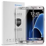 Galaxy S7 Edge Screen Protector, Arbalest 3D Curvered High Definition Tempered Glass Full Coverage Screen Protector for Samsung Galaxy S7 Edge (2016) - Silver Frame