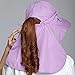 lenikis Women's UPF+50 Sun Visor Detachable Flap Hat Foldable Wide Brimmed UV Protection Hat Purple