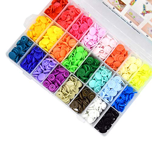 Lynda 360pcs T5 Plastic Snap Buttons for Sewing and Crafting No-Sew T5 Snaps with Organizer Storage Case for Bibs Diapers Crafts - Thumbnail 6