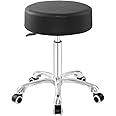 Grace&Grace Height Adjustable Rolling Stool with Wheels and Extra Large Seat for Ultimate Comfort for Salon, Studio, Shop, Kitchen