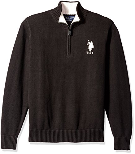 U.s. polo assn. men s solid 1/4 zip with stripe detail …