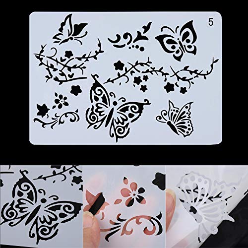 22 Pcs Plastic Drawing Stencils Painting Templates Set for Kids,DIY Scrapbook,Painting Craft,Bullet Journal (10.2 X 7.1 inch) - Thumbnail 2