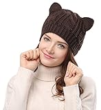 Women's Hat Cat Ear Crochet Braided Knit Caps