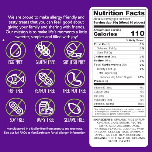 YUMEARTH ORGANIC FRUIT SNACKS, ASSORTED, 5 OZ