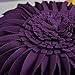 JWH Dark Purple Flower Pillow Covers Decorative Velvet Throw Pillow 3D Sunflower Accent Pillow Cases Aesthetic Pillowcase Round Cushion for Couch Bed Living Room Farmhouse Decor Euro Shams 14 Inch