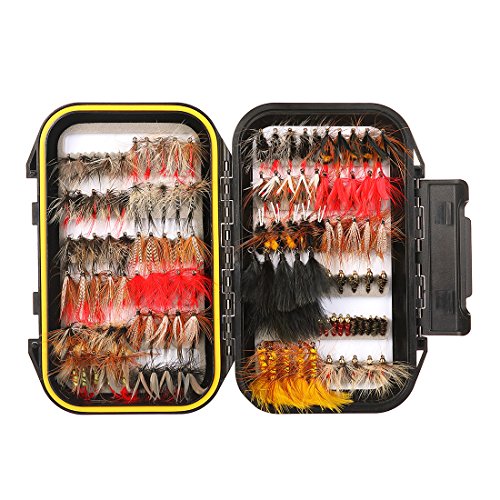 FISHINGSIR Fly Fishing Flies Kit 64/100/110/120pcs Handmade Fly