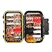 FISHINGSIR Fly Fishing Flies Kit - 64/100/110/120pcs Handmade Fly Fishing Lures - Dry/Wet Flies,Streamer, Nymph, Emerger with Waterproof Fly Box