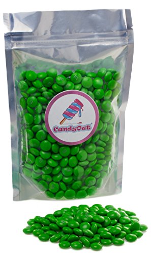 Green m&m 1lb (1 pound - 16oz) Milk Chocolate in sealed stand-up pouch bag