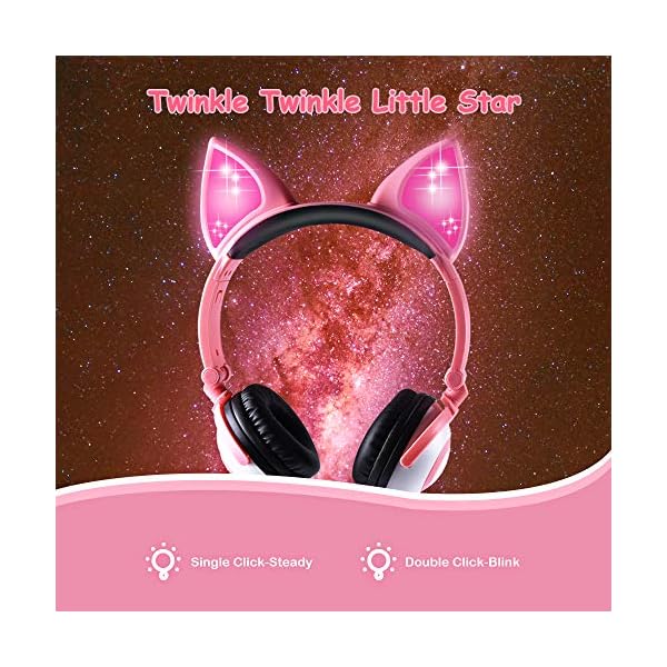 Kids-Headphones-Wired-LED-Glowing-Foldable-Adjustable-Over-Ear-Headphones-Safe-85dB-Volume-Limited-Cat-Ear-Headphones-for-KindleiPadChildrenTeensBoysGirls-Peach-1 esonstyle Kids Headphones, Wired LED Glowing Foldable Adjustable Over-Ear Headphones, Safe 85dB Volume Limited Cat Ear…