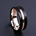 King Will Duo Mens 7mm 8mm Tungsten Carbide Ring Rose Gold/Yellow Gold/Blue/Plated Intermediate Groove Wedding Band