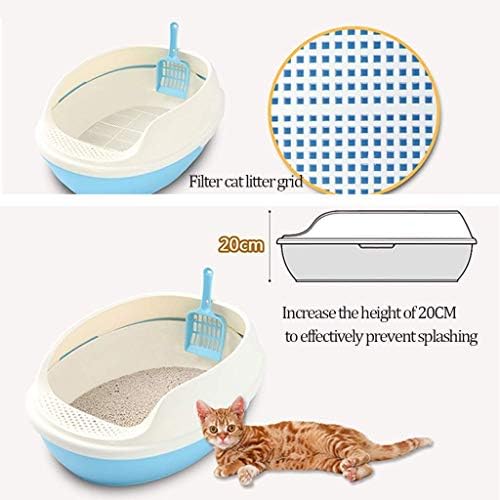 YUIOLIL Cat Rest room Tray,Double Layer Grid Filter Semi-Closed Cat Litter Field Removable Pet Pan Coaching Provides
