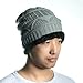 Knit Beanie Skull Hat - Soft Fleece Lined Slouchy / Winter Cap by Ssking (grey)