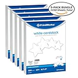 Printworks White Cardstock, 67 lb, 96 Bright, SFI Certified, Perfect for School and Craft Projects, 8.5 x 11 inches, (5 pack bundle) 1250 Sheets (00554C)