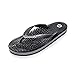 Revs - Lights - Men's and Women's Reflexology Massage Flip Flops, Black, US9 Women/US8 Men