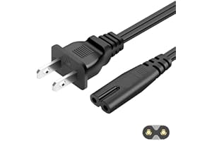 Triplelink [UL Listed] TV Power Cord 12Ft for Samsung TCL Roku Sony LG Apple PS5 PS4 Xbox One S/X Hisense Insignia Sharp Toshiba Wall Mount 4k 8k Panasonic 2 Prong Speaker Charger Extra Long(7A 125V)