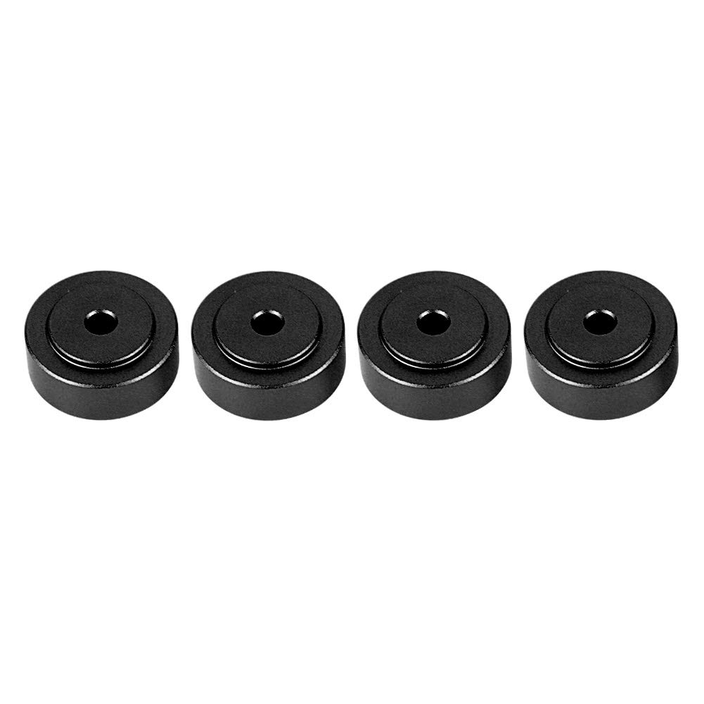 ASHATA Isolation Pad,4PCS 20 * 8mm Aluminum Alloy Amplifier Feet Shock Absorber Amplifier Pads Feet For Sereo Surrounding Sound.(Black)