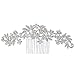BriLove Women's Bohemian Boho Crystal Cluster Flower Vine Leaf Wedding Bride Bling Hair Comb