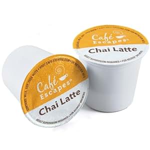Amazon.com : Cafe Escapes Chai Latte K-Cups for Keurig Coffee Machines - 16 Pack : Chai Teas 