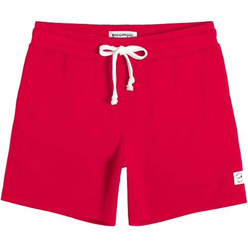 MaaMgic Mens Athletic Gym Shorts 5.5" Elastic Waist Casual Pajama Pocket Jogger Men Workout Short Pants