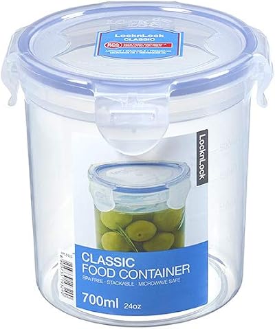 LocknLock HPL932D Round Storage Container 700ml Clear Blue