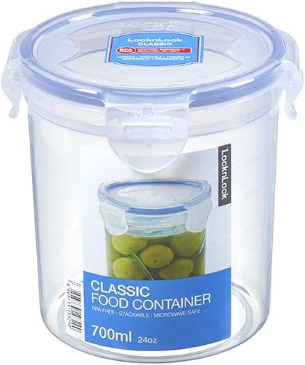LocknLock HPL932D Round Storage Container 700ml Clear Blue