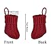LimBridge Christmas Mini Stockings, 6 Pack 7 inches Cable Knit Knitted Rustic Stocking Decorations, Goodie Bags for Family Friends, Cream Burgundy