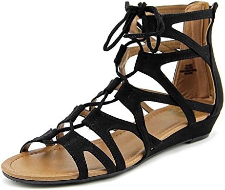 Crown Vintage Sarah Women US 7.5 Black Gladiator Sandal