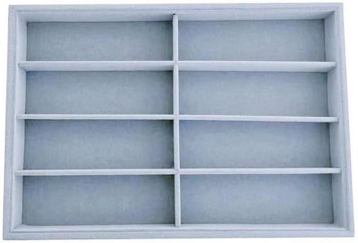 Svea Display Large Grey Premium Quality Velvet Glasses Tray Display Storage with Rearrangeable Compartments Stackable Jewelry Organizer: Home Improvement
