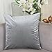 Home Brilliant Decor Velvet Pillow Cover Decorative Gray Pillowcase Cushion Cover for Patio Couch Bench Furniture, 18x18 inches(45x45cm), Silver Grey