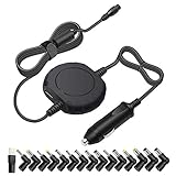 Outtag 90W 15-20V Universal Laptop Car Charger DC Power Adapter w/Multi Tips & Detachable Cord for HP Dell Toshiba IBM Lenovo Acer ASUS Compaq Samsung Sony and More Notebooks (Black)
