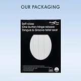 AQUALONA Premium Tongue and Groove Soft Close Toilet Seat White view 8