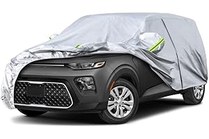 Koukou SUV Car Cover Custom Fit Kia Soul from 2009 to 2025,Waterproof Car Cover All Weather for Automobiles Outdoor Indoor with Zipper Door, Sun Rain Dust Snow Protection.
