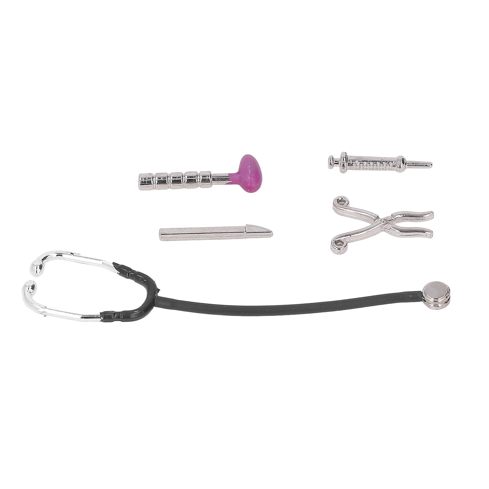 Tnfeeon Dollhouse Stethoscope Set, Mini Appliance Model Alloy Simulation Durable for 1:12 Doll House