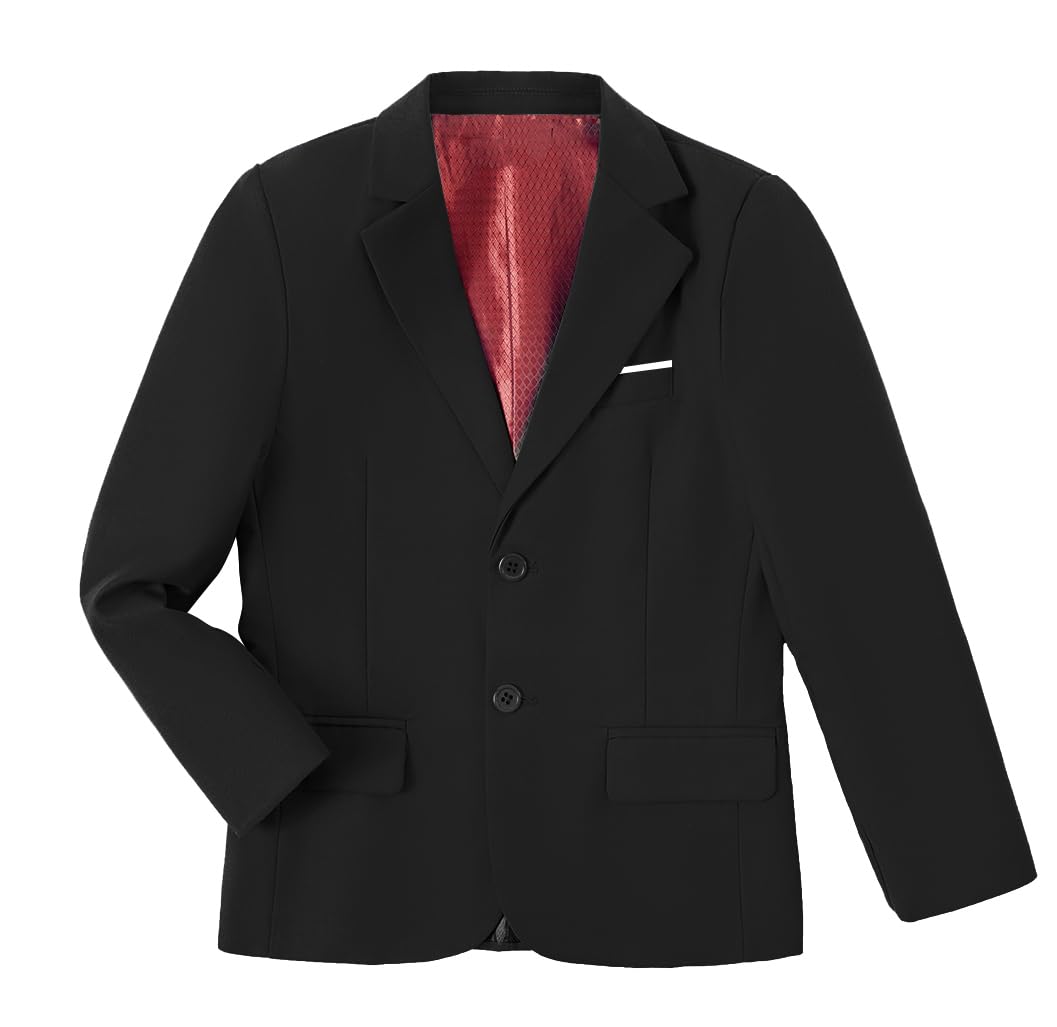 Photo 1 of Blazer for Boys Little Kids Suit Jackets for Formal Slim Fit Suits Two-Button Blazers Coat Black Suit Jacket Size 8