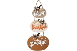 HOMIRABLE Fall Decorations for Home Thanksgiving Signs Blessed Thankful Grateful Autumn Home Decor Wooden Farmhouse Thanksgiving Decoration Indoor Harvest Sign