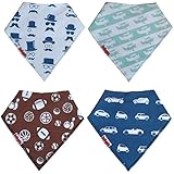 Baby Bandana Drool Bibs for Teething Drooling 4 Pack Boys Bibs Set by Babysta