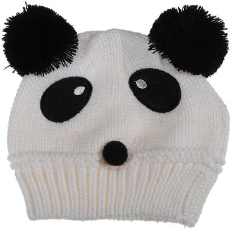 6 Colors Baby Dual Ball Panda Hat Wool Knitted Crochet Beanie Cap.
