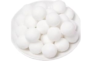 QIKAARA 100 Pieces Pom Poms White, 1.2 inch Large Craft Pompoms, Soft Fluffy Puff Balls for DIY Arts and Bulk Craft Making Decorations Supplies (White, 3 cm / 30 mm)