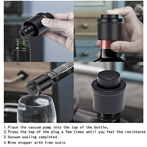Essoy Wine Stoppers Vacuum with Time Scale Record Saver,1 Pack Reusable